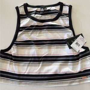 Volcom Striped Crop Top with Black and White Accents